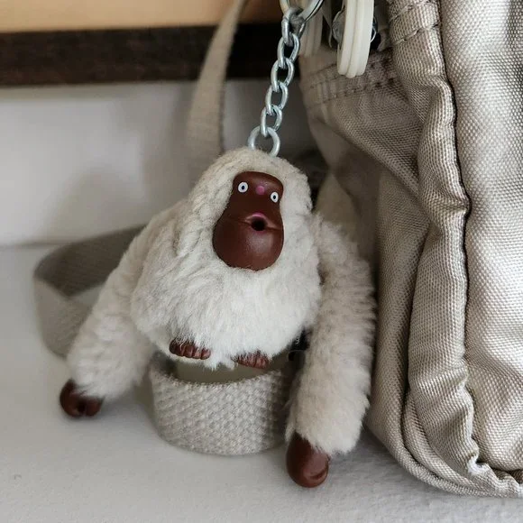 Kipling Mini Convertible Backpack Crossbody Silver Grey Metallic charm - Picture 3 of 15